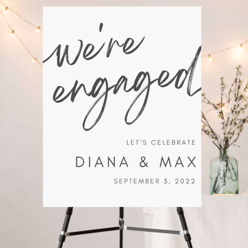 Vertical Engagement Party Sign Engagement Party Wedding Engagement Vertical Engagement Party Sign Engagement Party Wedding Engagement