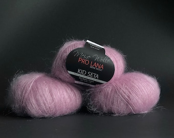 Dusty Rose Seide Mohair, Kid Silk, Pro Lana Kid Seta, Pink Mohair, Wollgarn, Seide Mohair Perlen Pink, Lace Garn, Pink Mohair, Strickgarn