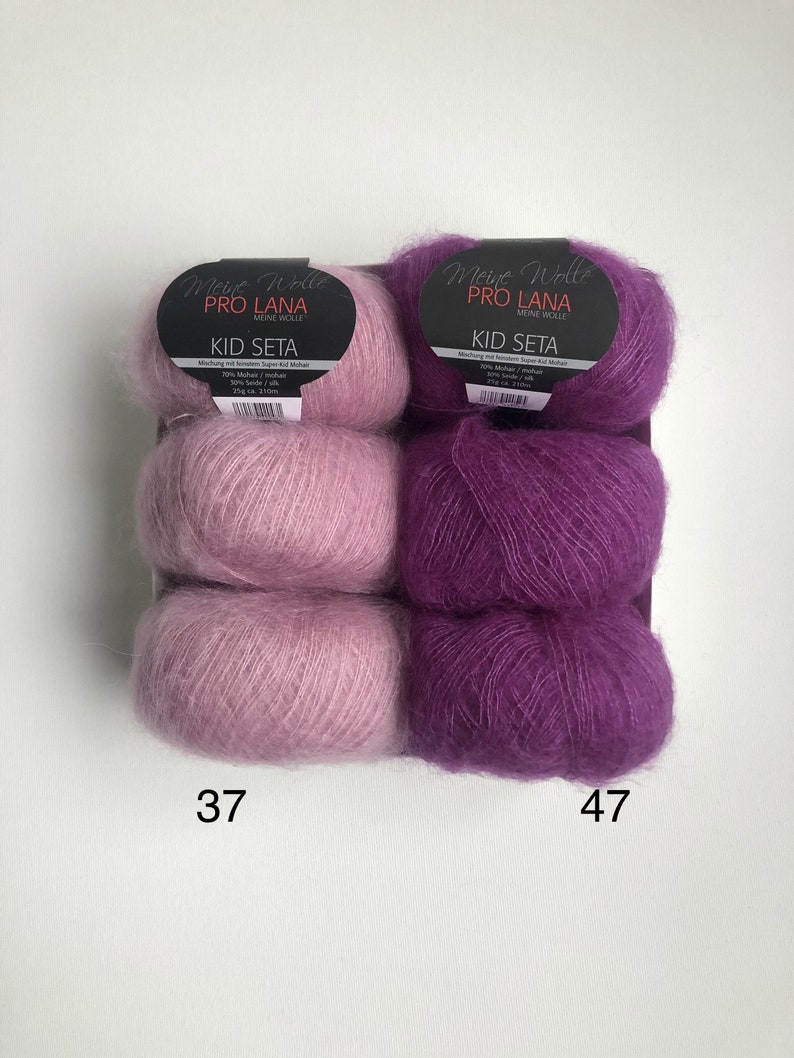 Blue Mohair Silk Yarn, Cobalt Blue Mohair, Kid Silk Lace Yarn, Pro Lana Kid Seta, Luxury Thin Mohair, Lace yarn, Lace weight Mohair Dusty rose 37