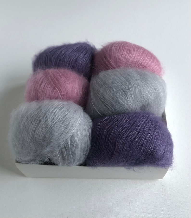 Fil Mohair, Kid mohair, Pro Lana Kid Seta, Fil de soie Mohair, Violet