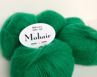 Smaragd grünes Garn, Dickes grünes Mohair, grünes flauschiges Mohair garn