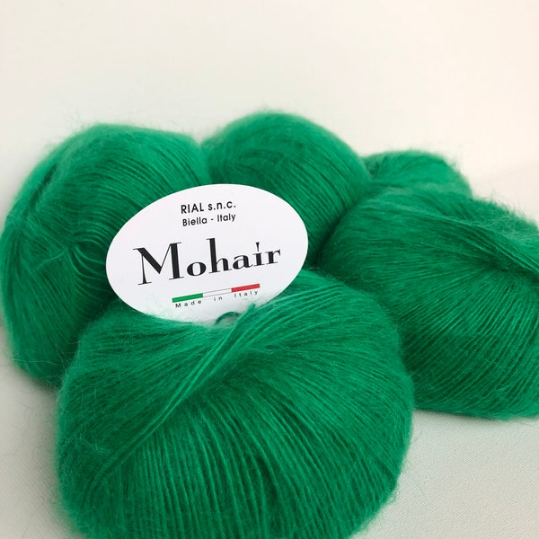 Fil vert émeraude, mohair vert épais, fil de mohair vert duveteux