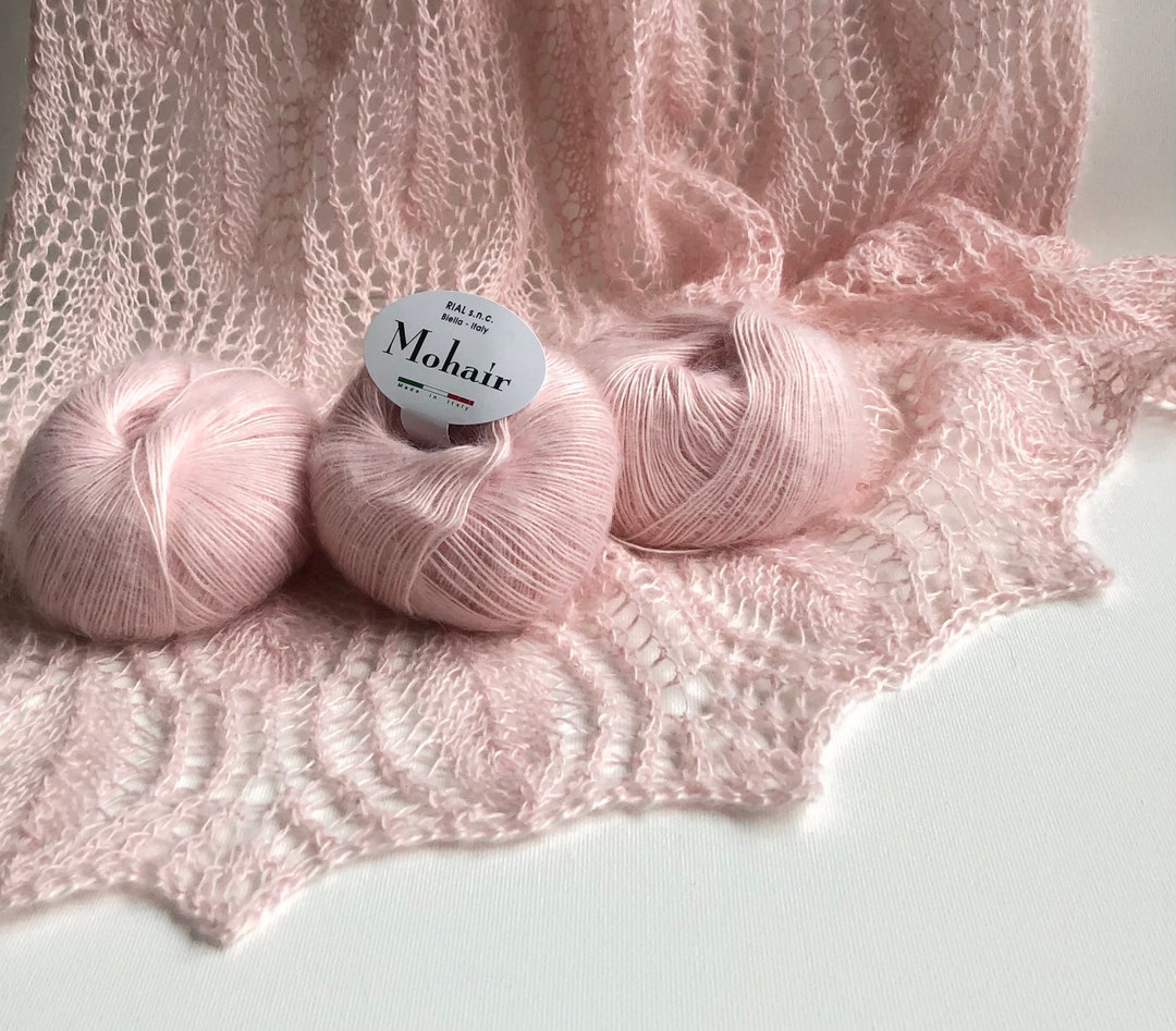 Pink Mohair Yarn, Thick Mohair, Mohair for Shawls, Light Pink Yarn Etsy