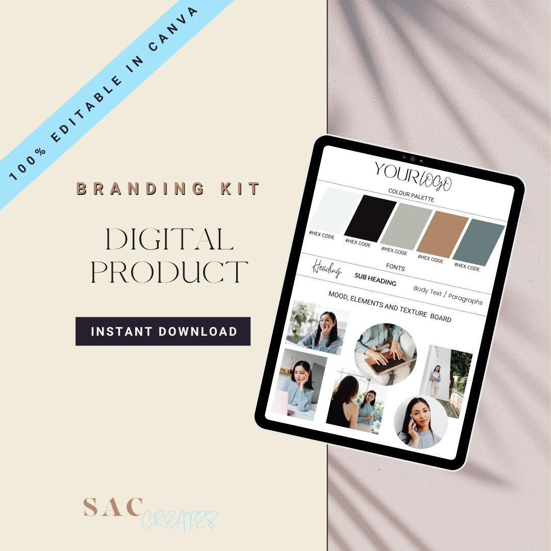 Branding Kit Editable Canva Template, Business Owner Entrepreneur Mood ...