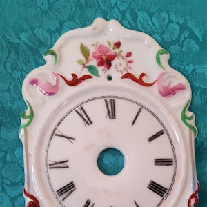 Antique Porcelain, ceramic, enamel clock face - small c1800s