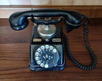 Duński telefon obrotowy, czarny, Kjøbenhavns Telefon Aktieselskab (KTAS)