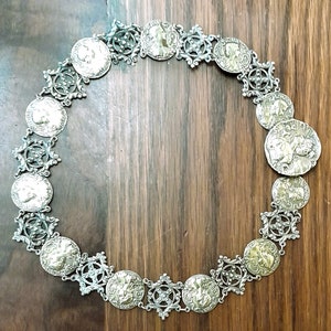 Jugendstil Messing Gürtel, Kette, Accessoire, Kamee, Halskette, Arts & Crafts
