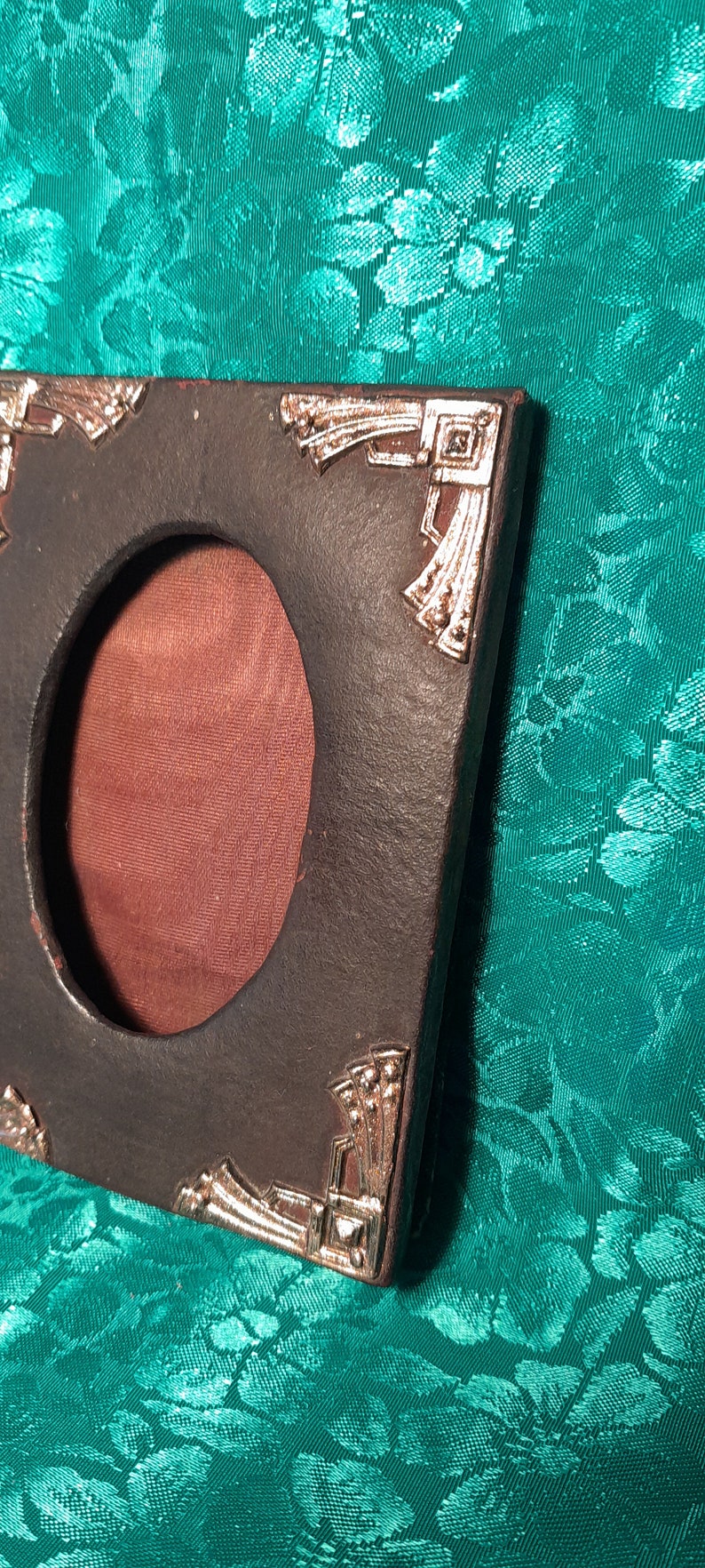 Vintage Art Deco Black and Gold Photo Frame Small Oval Cut Etsy