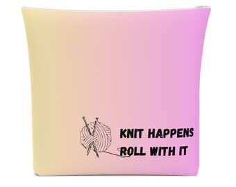 Knit Happens Project Bag - Yellow Pink Fade - 2 Sizes