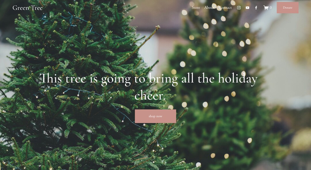 Christmas Tree site Template Square Space Template Etsy