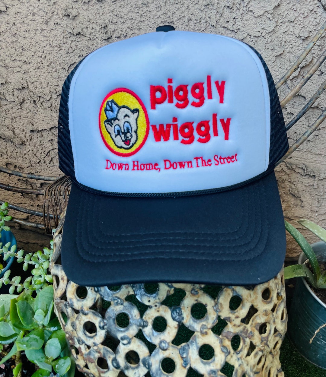 Piggly Wiggly Embroidered Trucker Hat Etsy