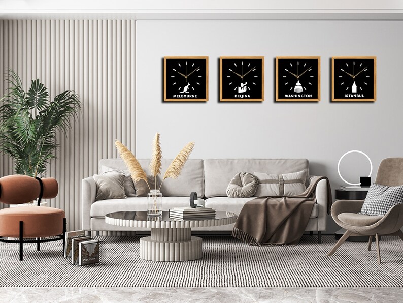 Wall Clock Custom City Clock Personalized World Clocks Etsy