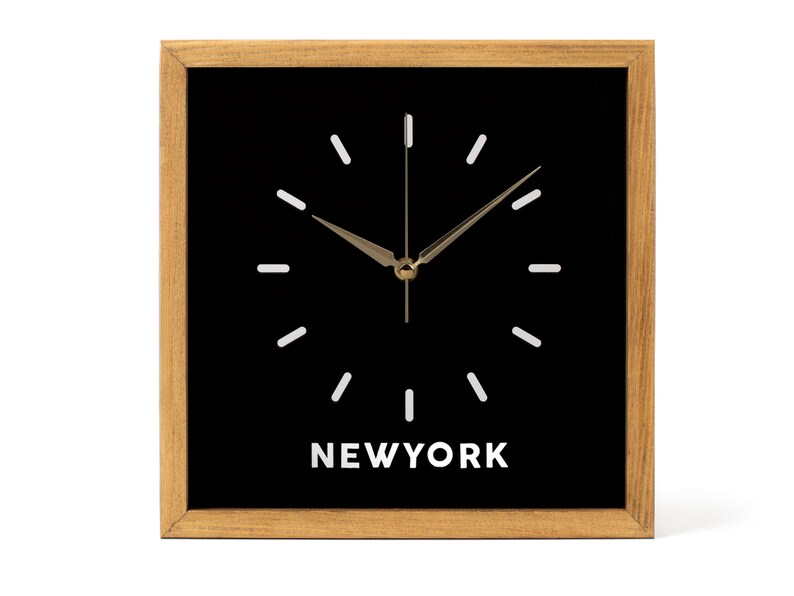 Customizable World Cities Wooden Mirror Wall Clock Etsy