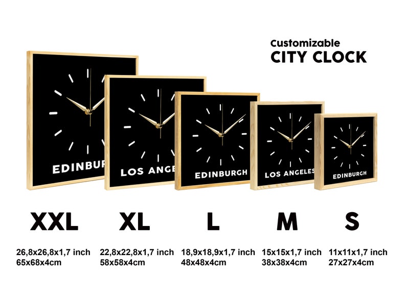 Customizable Wall Clock, Room Decoration, Oversized Wall Clock, Zone Clock, City Clock, World Clock, Office Clock, Travel Clock image 8