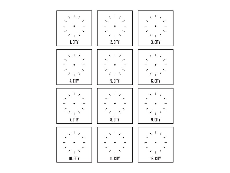 Customizable World Cities Wooden Mirror Wall Clock Etsy