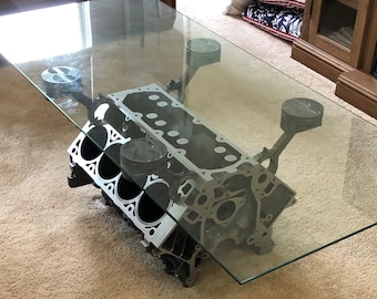 Chevy LS7 7.0L V8 Engine coffee Table for home, garage, lobby, office, man cave, she shed