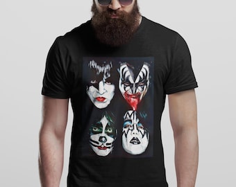 Kuss, Tshirt, Musik-Liebhaber-Geschenk, Vintage Style Shirt, Vintage Rock Tee,