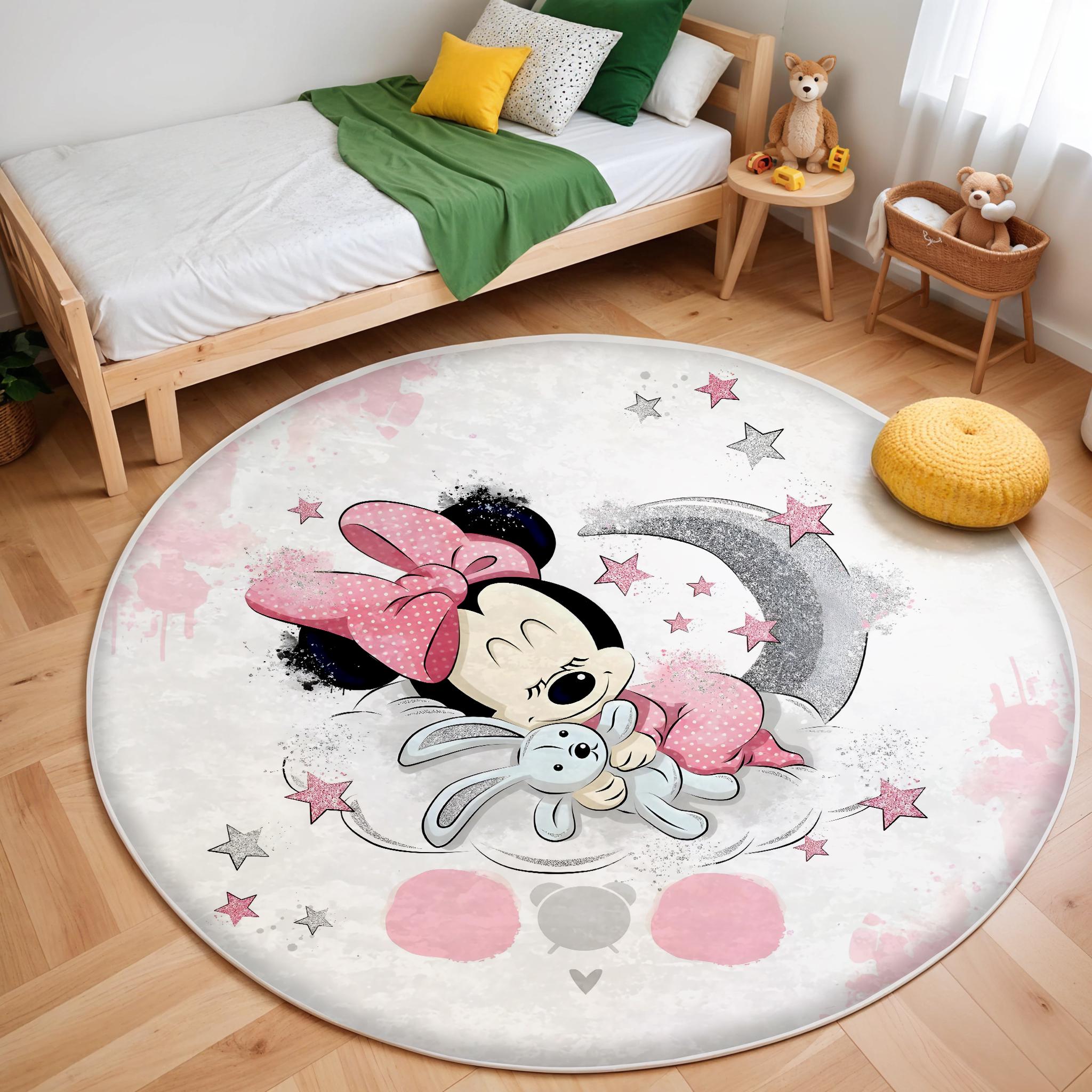 Baby Sleep Rug Minnie Mouse Rug, Sleeping Minnie Rug, Baby Girl Playroom Mat, Washable ...