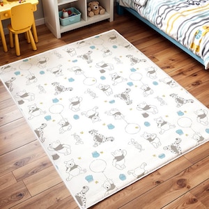 Winnie The Pooh Bereich Teppich, Runder Woodland Teppich, Pooh Bodenteppich, Forest rutschfeste Kreis Teppiche, Cartoon Gummiboden Matte, waschbar Kinder Teppich