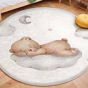 Wollteppich für Mädchen, runder Teppich für Babyzimmer, runder Teppich für Kinder, Babyteppich