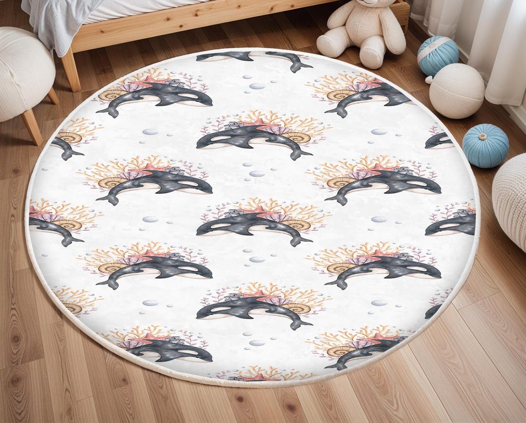Playful Fish Baby Rugs, Ocean Animals Rug, Under the Sea Nursery Rug ...