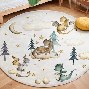 Kleiner Drache Drachen Teppich, Kinderzimmer Teppich, Name Teppich, Baby Jungen Dekor, Kinder Spielzimmer Teppich, Babypartygeschenk