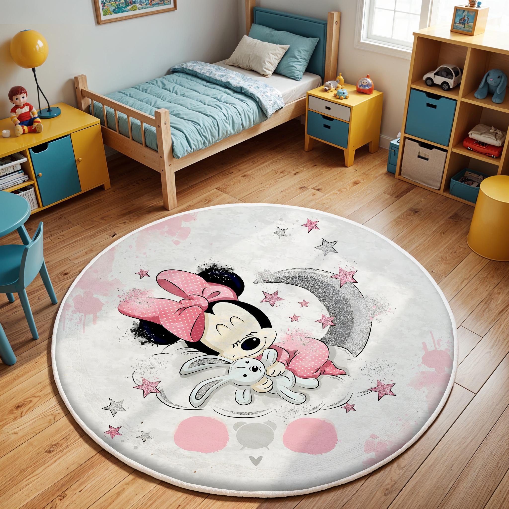 Baby Sleep Rug Minnie Mouse Rug, Sleeping Minnie Rug, Baby Girl Playroom Mat, Washable ...