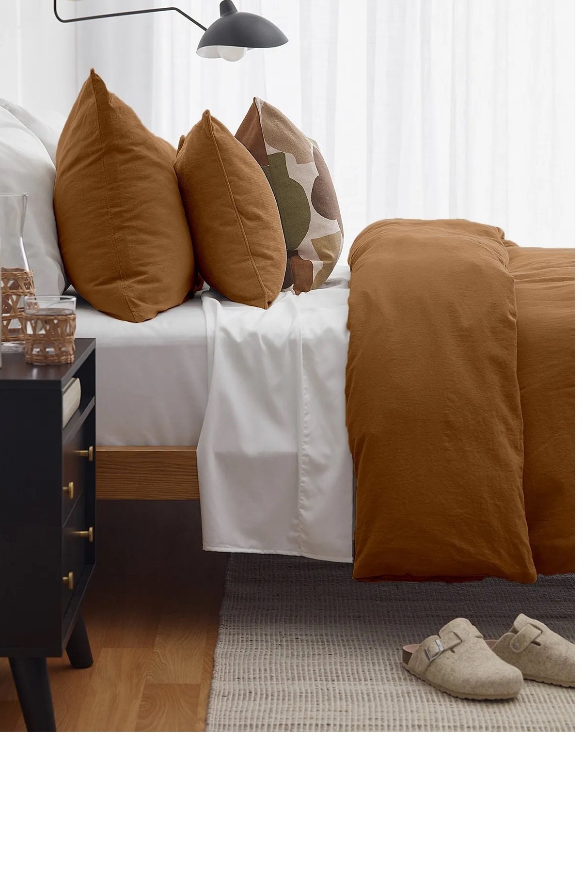 Linen Cotton Blend Bedding,cinnamon Linen Cotton Blend Bedding,duvet