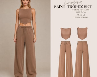Saint-Tropez Set Sewing Pattern | Knit Two-Piece Lounge Set (PDF Download)