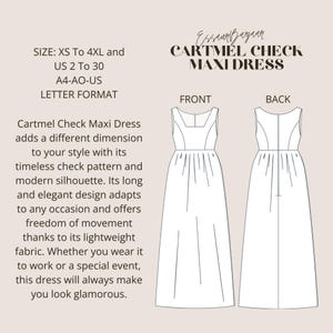 Cartmel Check Maxi Dress, PDF Sewing Pattern, Digital Sewing, Women Sewing Summer Dress, Suitable For Us Letter-A4-A0 Format image 2