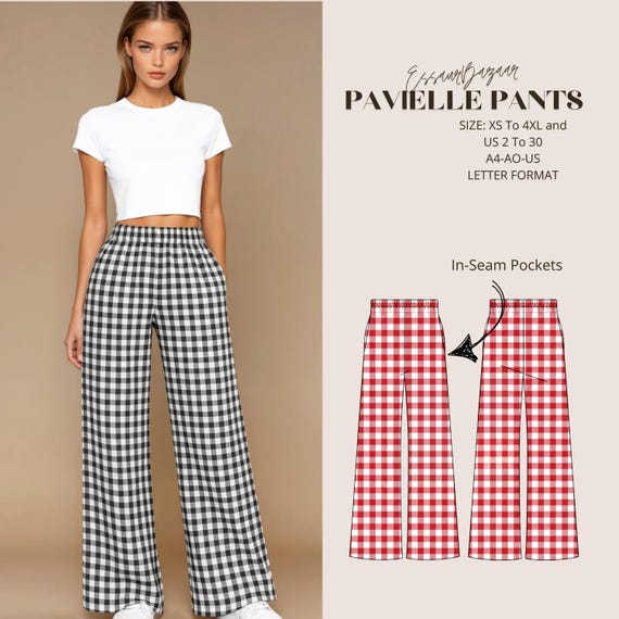 Pavielle Wide Leg Pants Sewing Pattern, Palazzo Lounge Wear (Digital Download)