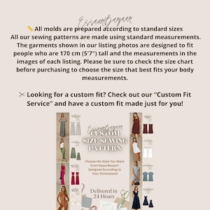 May include: A promotional image for EssaurBazaar, featuring text about custom sewing patterns and sizing. The text states that garments fit people who are 170 cm (5'7") tall. The image includes a collage of dress designs and the text "Delivered in 24 Hours."