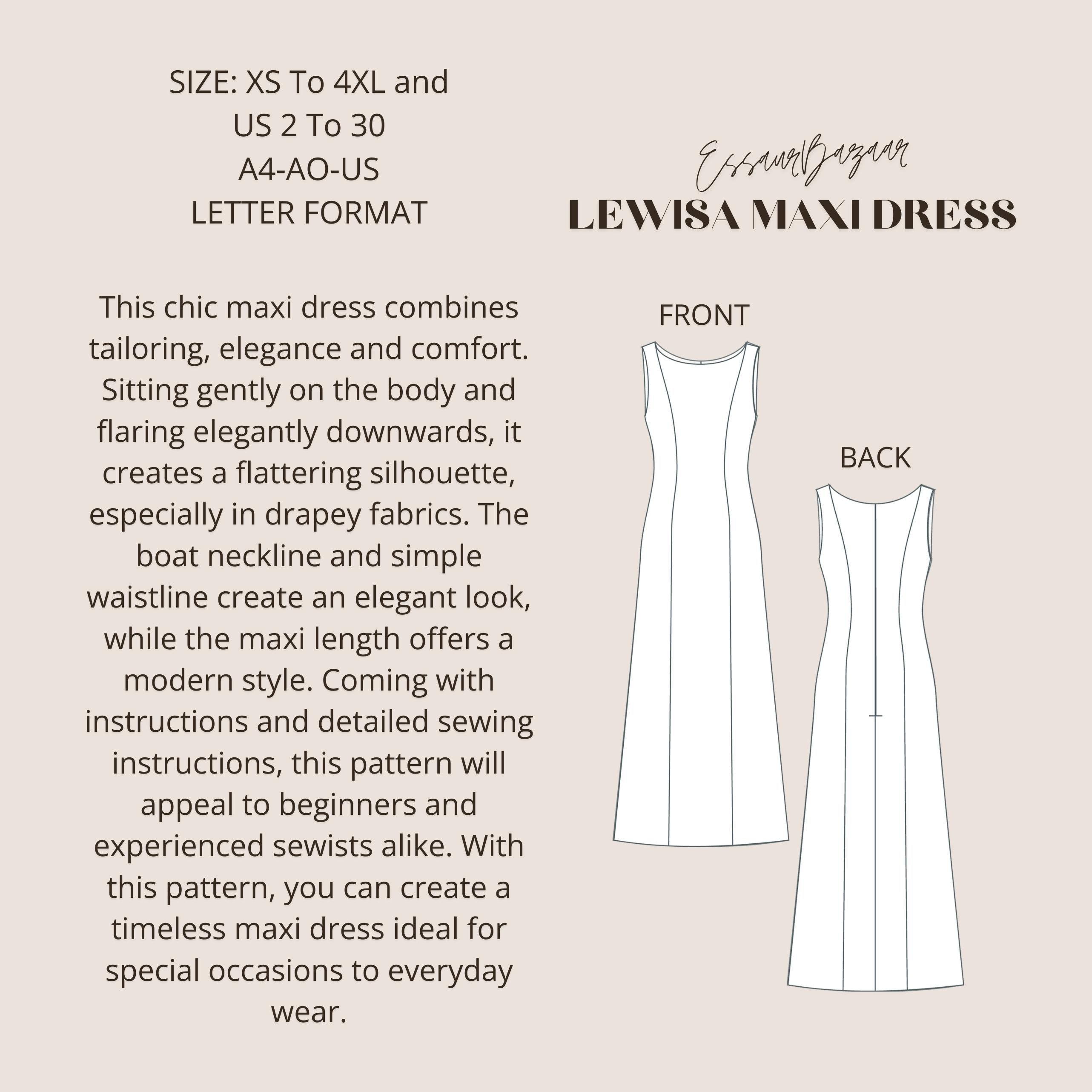 lewisa maxi dress Lewisa Maxi Dress, Women's Sewing Pattern (PDF)