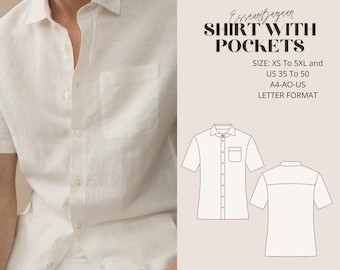 Naze Shirt Sewing Pattern, Men Shirt Pattern, Tropical shirt pattern, Sewing Pattern for Men, Men Sewing Pattern, Men's Summer Shirt