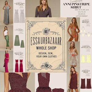 75+ Whole Shop EssaurBazaar Sewing Patterns, Beginner Sewing Patterns, XS-4XL, Bundle Set, Sewing Instructions, Us Letter-A4-A0 Format