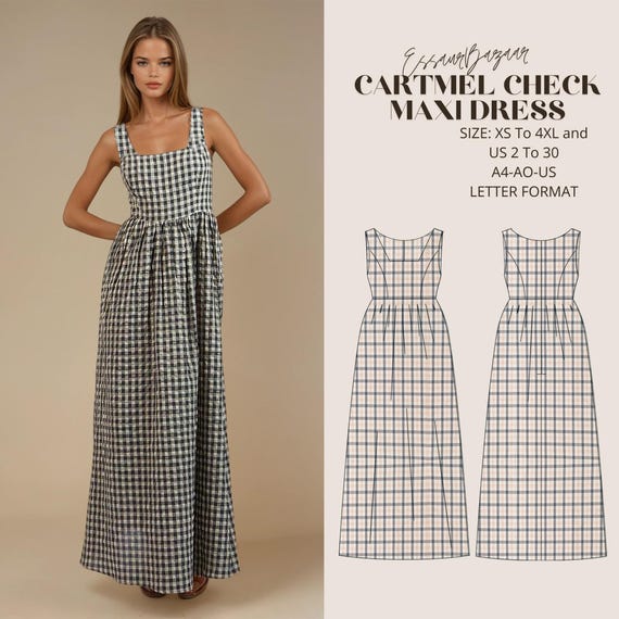 cartmel maxi dress Princess Polly Women's Cartmel Gingham Check Maxi Dress - Black
