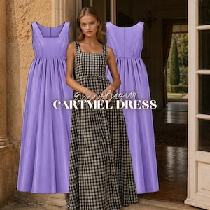 Cartmel Check Maxi Dress PDF Sewing Pattern, Women Summer Style (Digital Download)