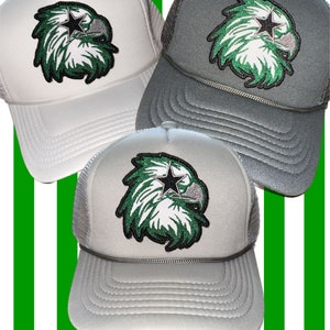 Custom Colors Available! Eagles Falcon Preppy Starry Eyes Atlanta Philadelphia Tennessee Tech Boston College Embroidered Patch Trucker Hat