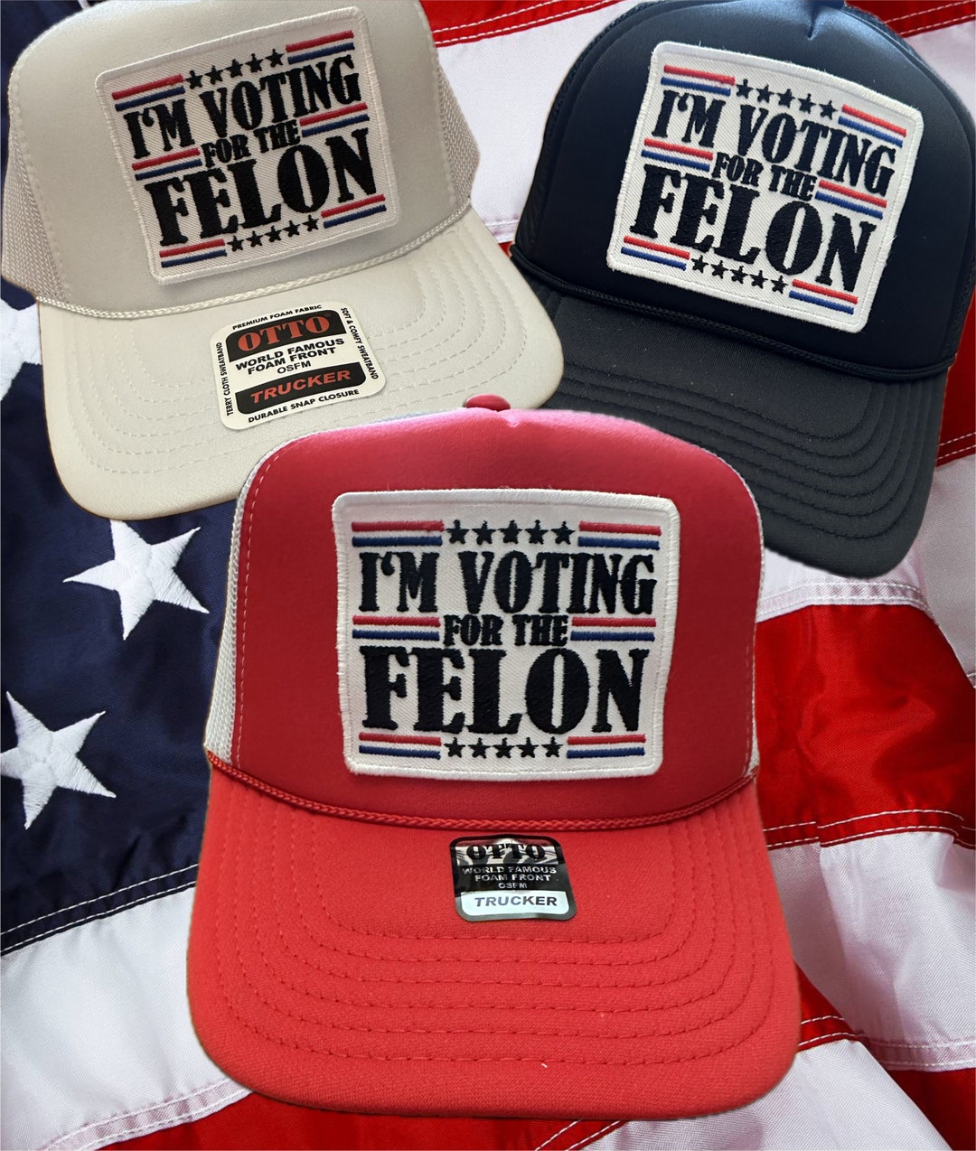 Felon Patch Custom I'm Voting Felon President Election 2024 Embroidered Patch ...