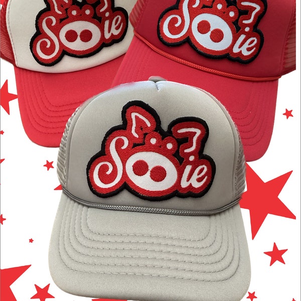 Game Day! Preppy Pig Hogs Razorback Sooie Red and White Embroidered Patch Trucker Hat
