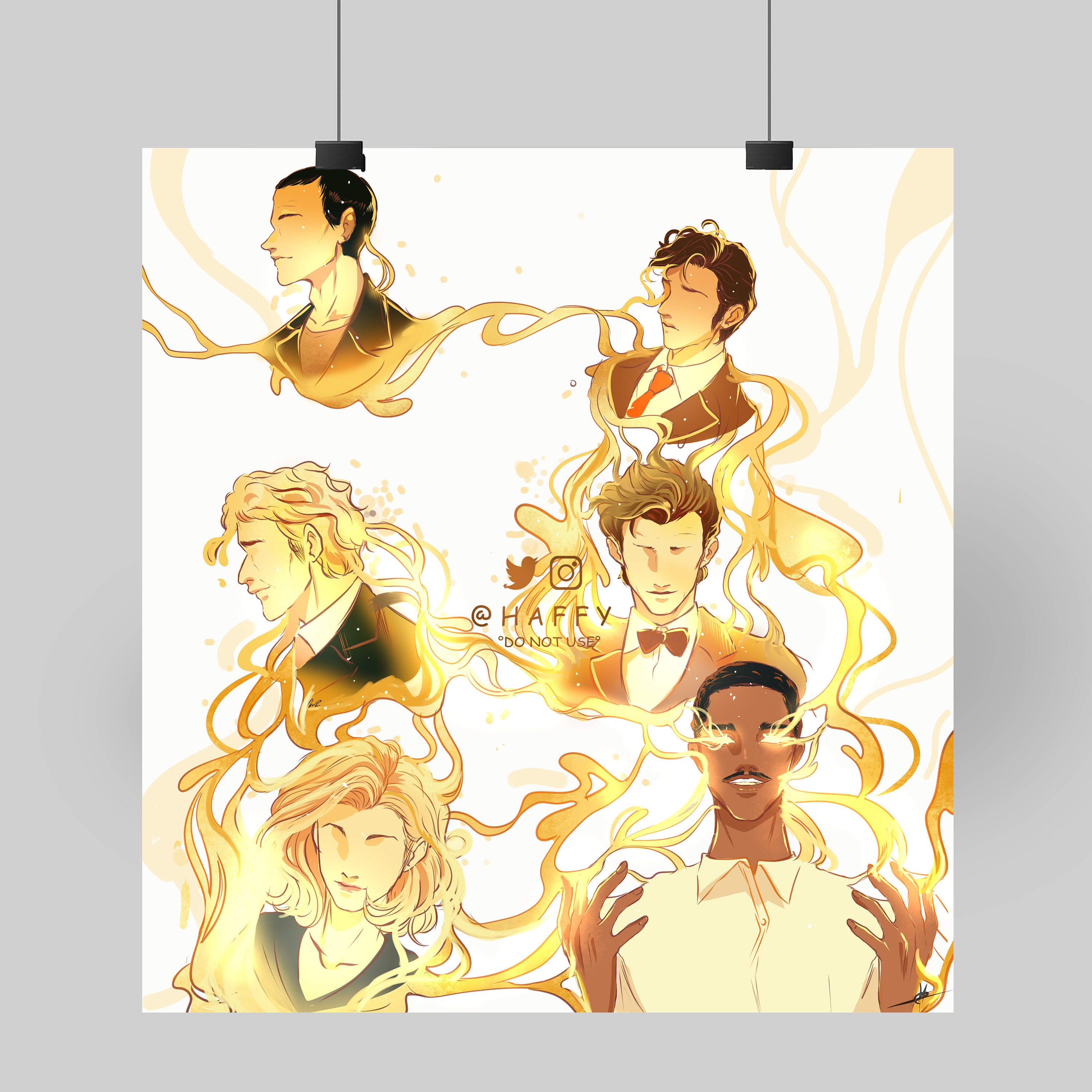 all fifteenth Doctors « Regeneration » Illustration Doctor Who Art Print-Doctor Who poster