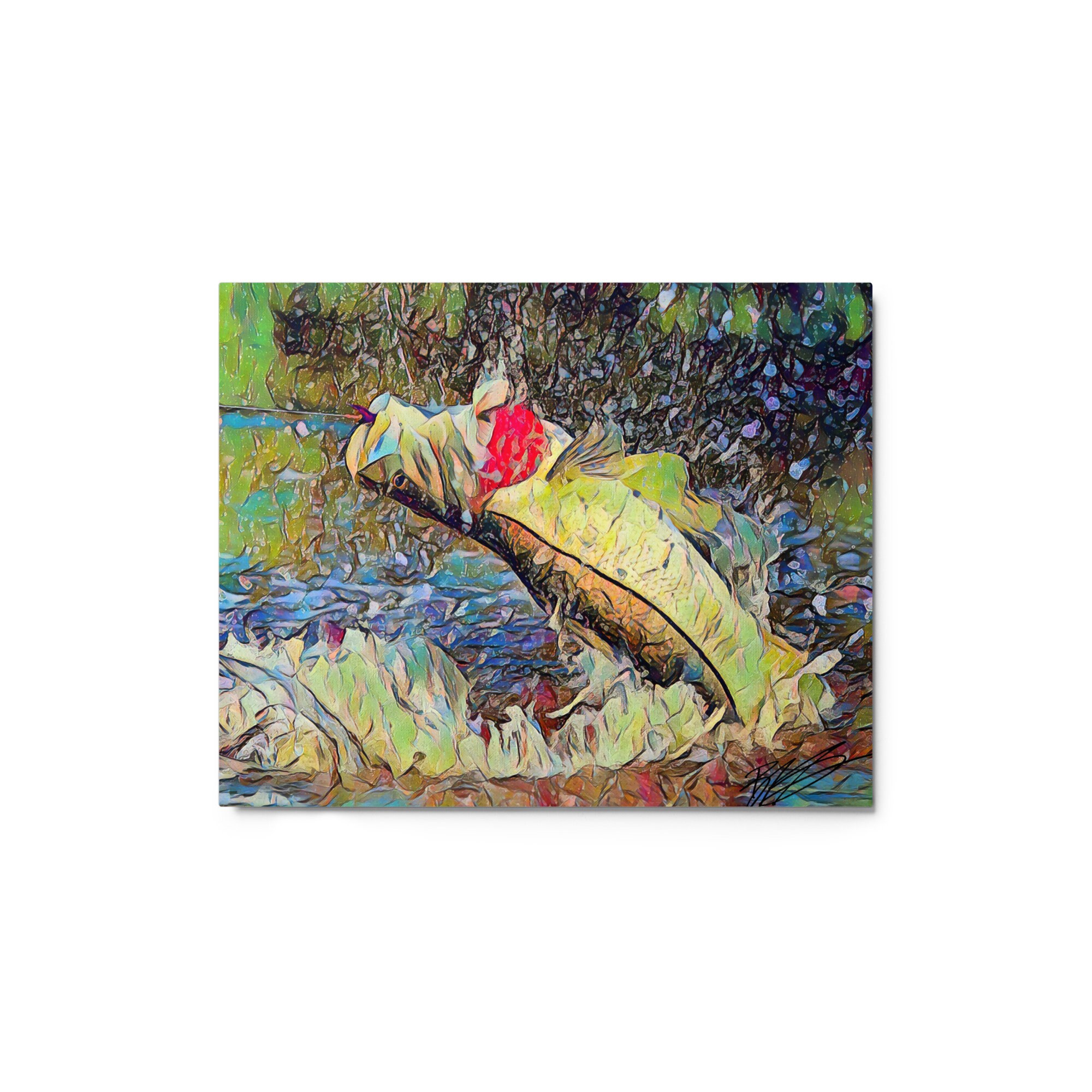 Snook Explosion Metal Fish Print Saltwater Fly Fishing Art Etsy