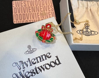 Vivienne Westwood Christmas Wreaths Red Orb Necklace