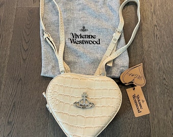 Vivienne Westwood Nana Beige Croc Heart Shaped Ella Backpack