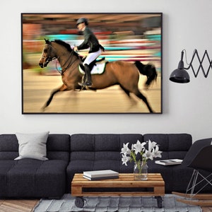 Horse Art Horse Print Equestrian Wall Decor Digital Download Rustic Decor Print Animal Large Wall Art rider