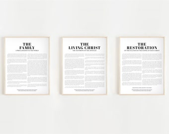 Church of Jesus Christ Proclamations Bundle | 5 Sizes | Family Proclamation | Living Christ | Restoration | Digital Download