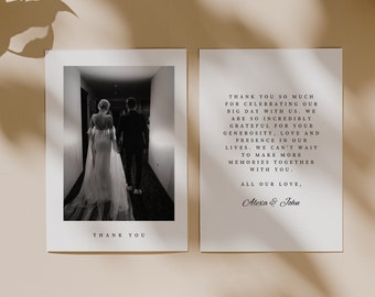 Wedding Thank You | Minimal Wedding Thank You Card | Wedding Thank You Template | Thank You With Photo | Thank You Wedding Template