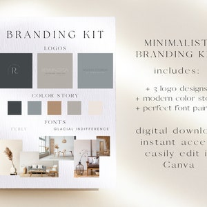 Modern Branding Kit | Minimalist Brand Kit | Digital Branding | Cool Blue Brand Kit | Moody Brand Kit | Chic Branding