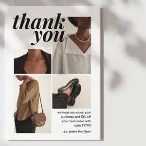 Small Business Thank You Card | Digital Download Thank You For Your Business | Retail Printables | Retail Insert Card | Thank You Template