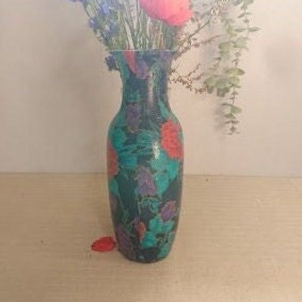 Vase céramique vintage 1980 artisanal fait main made in France décoration cadeau